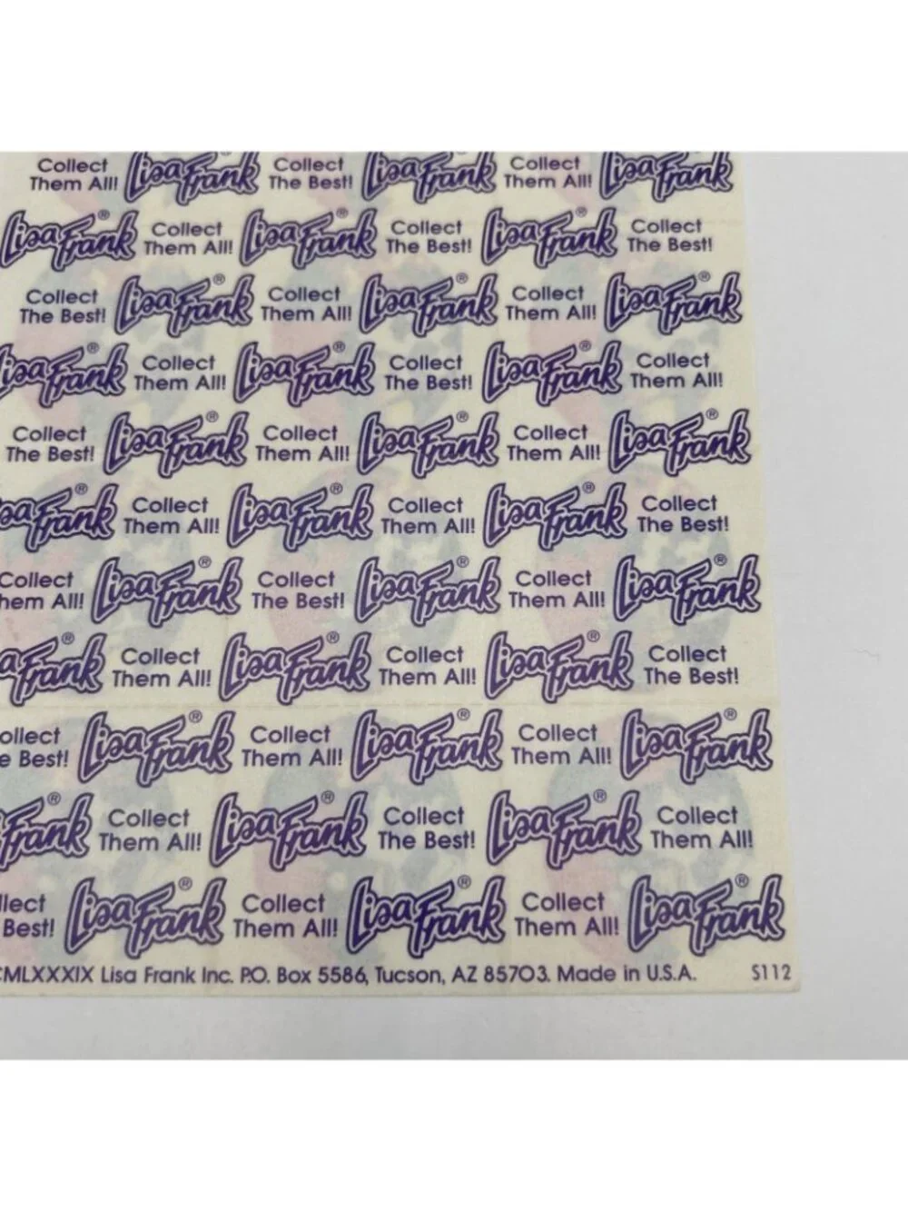 Lisa Frank #S112 FLOWER COWS PALM TREE FULL SHEET Stickers RARE VINTAGE Pink Fun